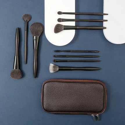 10pcs make up brushes sets Ebony makeup brush animal hair brush set real wool loose powder blush contour eye shadow brush