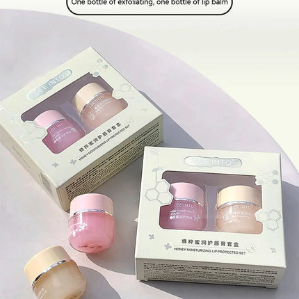 LEEINTO Honey Lip Balm Set Moisturizing Lip Balm Day and Night