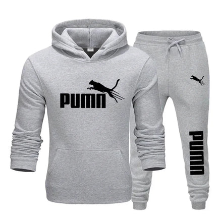 New autumn and winter men's pullover hoodie + pants 2-piece fashionable and trendy fitness jogging casual sportswear set