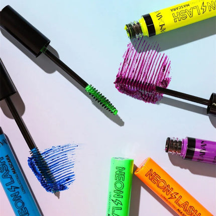 Fluorescence Mascara Waterproof No Blooming Fast Dry Colorful Neon Eyelashes Curling Yellow Blue Lengthens Eye Lashes Cosmetics