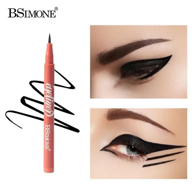 Waterproof Black Eyeliner Pen Quick Drying Long Lasting Matte Smooth Easy To Color Liquid Eyeliner Pen Makeup Cosmetics