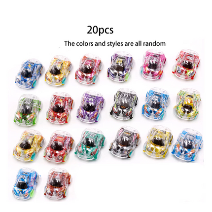 Double layered inertia color printed mini car, random style children's car toys, holiday gifts
