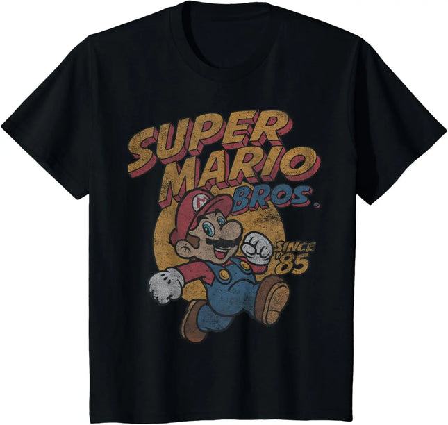 classic game Super Mario graphic unisex 100%cotton shirt,2026 summer New Men vintage fashion O-neck Japanese Harajuku T-shirt
