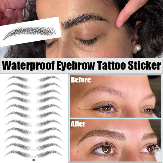 6D Hair-like Eyebrow Stickers Water-based Brow Tattoo Stickers Long-lasting Waterproof Natural Enhancers Fake Eyebrows Cosmetics