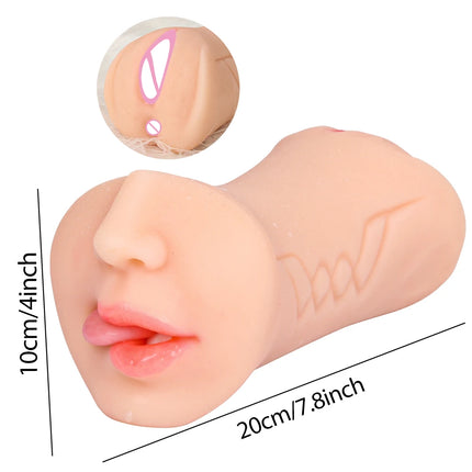 Realistic 3 in 1 Male Masturbator Cup Mouth Vagina Anal 3 Holes Deep Throat Blowjob Pocket Pussy Airplane Cup Sex Toy for Men