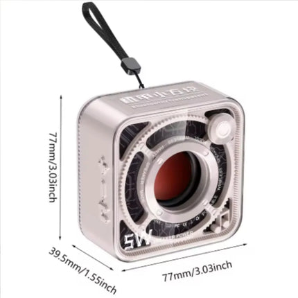 5W Transparent Mecha Style Small Wireless Bluetooth Speaker with Card Slot, Outdoor Portable Subwoofer, Small Speaker