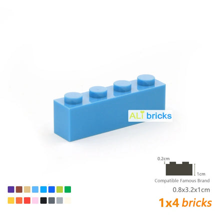 60PCS Bulk Building Blocks Thick Figures Bricks 1x4 Dots Educational Creative Size Compatible With Brand Toys for Children 3010