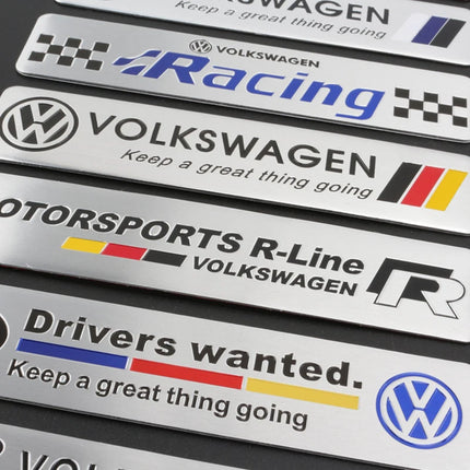 Volkswagen Series Aluminum Badge Car Body Stickers Decals For VW GTI Polo Golf Passat Tiguan Arteon Touareg Taigo Caddy Jetta CC