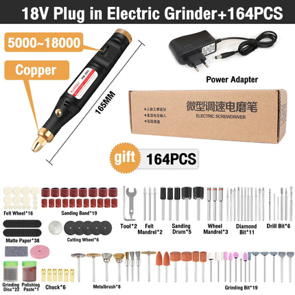 KUAIQU Electric Drill Grinder 5-Speed Adjustable Engraving Pen Cutting Polishing Drilling Rotary Tool With Dremel Accessories