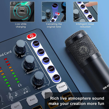 Audio Interface with DJ Mixer Live Sound Card Effects and Voice Changer,Prefect for live Streaming/Podcasting/Gaming