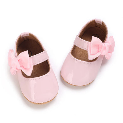 Spring and Autumn Red Comfortable Bow Detail Women's Baby Shoes for Newborns and Girls