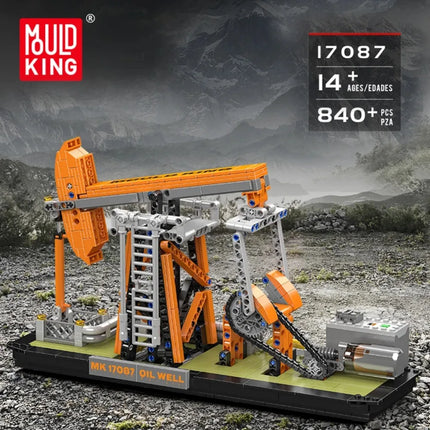 MOULD KING 840pcs 17087 Oil Well Model Technology MOC Engineering 840 PCS Building Blocks Toy with Electrical Motors Bricks Kit