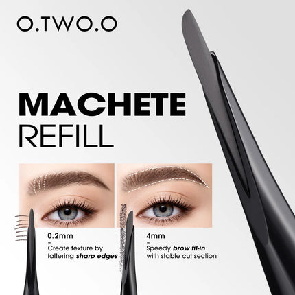 O.TWO.O Eyebrow Pencil Brow Pencil Machete Angled Natural Smooth High-definition Long-lasting Waterproof Brow Pen Definer Makeup
