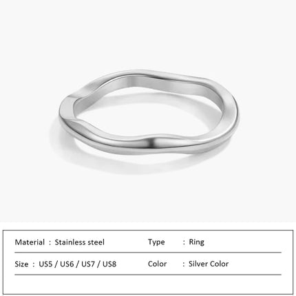 Waterproof Stainless Steel Ring for Women Non-fading Heart Ring Stylish Metal Rings Simple New Jewelry Wholesale Dropshipping