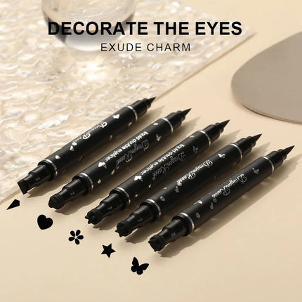 Black Eyeliner Stamp Triangle Dual-ended Liquid Eyeliner Waterproof Sweat-proof Quick Dry Eyeliner Makeup Seal Tool Cosmetics