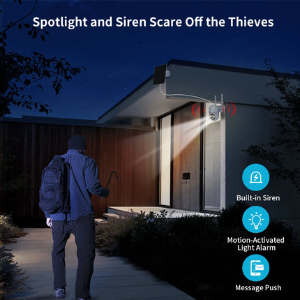 XVIM 2-Pack 5MP Solar-Powered Wireless Outdoor Security Camera IP65 Waterproof 360° Pan/Tilt Full-Color Night Vision 2-Way Audio