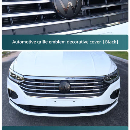 2Pcs Car Front Bonnet Grill Badge Cover Trunk Lid Emblem Sticker For VW Golf 6 7 8 Polo Passat B6 Variant CC Tiguan Atlas T-ROC