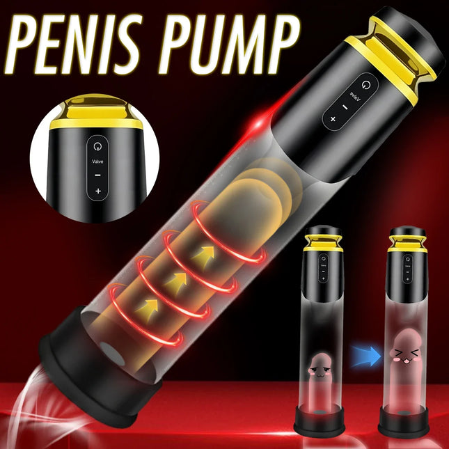 Male Penis Pump Vacuum Electric for Automatic Expander Enhancer Masturbator Penile Trainer Sucking Modes Adult Sex Toys for Men
