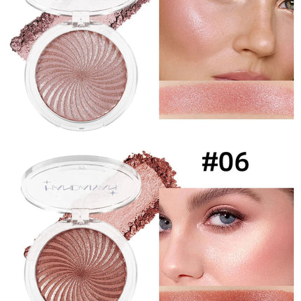 6Colors Face Brightening Highlighter Palette Monochrome Pearlescent Fine Glitter White Champagne Waterproof High Gloss Highlight