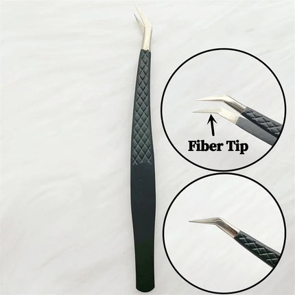 Fiber Tip False Lash Tweezers For Eyelash Extensions Clip Boot Volume Isolation Precise Nano Eyebrow Nail Art Tongs Makeup Tools