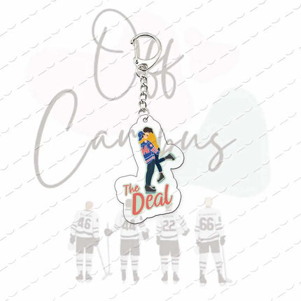 TV Show Off Campus K Keychain Bag Charm Elle Kennedy Garrett Graham Hockey Acrylic Keyrings Pendant Chain Fans Friends Gifts