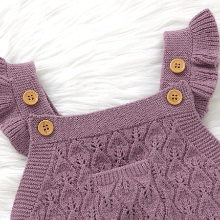 Baby Girls Knit Rompers Sleeveless One Piece Newborn Infant Solid Jumpsuits 0-18m Toddler Spring Autumn Outfits Children Clothes