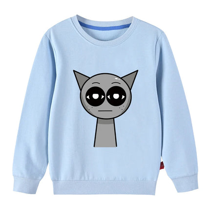 Spring Autumn Clothes Sprunki Baby Kids Long Sleeved Cotton Sweatshirts Cute Cartoon Print O-Neck Top Boys Girl Casual Clothing