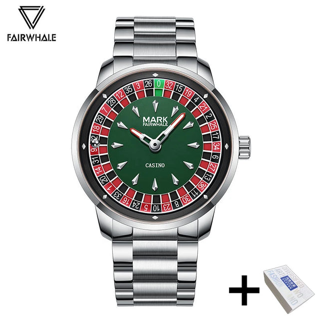 Mark Fairwhale Original Watch For Men Luxury Stainless Steel Clock Fashion Casual Fun Roulette Design Quartz Wristwatch 2025 New