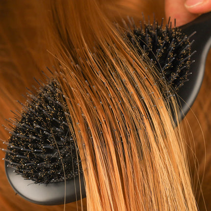 Boar Bristle Hair Brush Nylon Teeth Hair Extension Brush for Women Girl Matte Cushion Brush Hair Styling Smoothing Detangling