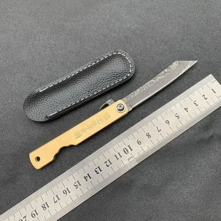 Higonokami Japanese Mini Pocket Folding Knife VG10 Damascus Steel Family Standing Durable Sashimi High Hardness Barbecue Tools