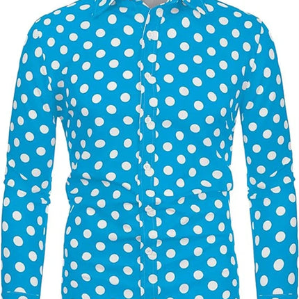 Fashion 3D Printed Men's 10-color Polka Dot Long-sleeved Slim-fit Shirt Button And Long-sleeved Comfort Casual Men's Tops