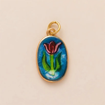 New Cartoon Series Strawberry Charm DIY Oil Drip Painting Colorful Charm Necklace