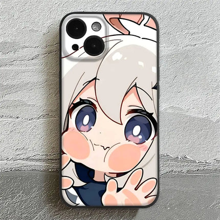 Cartoon Game Paimon Genshin Impact Phone  Case For iPhone 17 16 Pro Max 15 14 13 12 11 Mini Simplicity Short Shockproof Cover