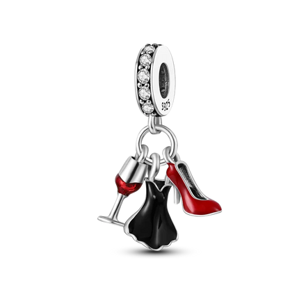 Charms Plata De Ley 925 Red Color Series Charm Red Elephant Animal Fruit Beads of Original Fits Women Anniversary Jewelry Charms
