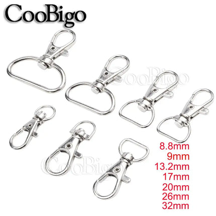10pcs Swivel Key Holder Keyring Keychain Keyfob Lobster Clasp Carabiner Clips Snap Hook Buckle Bag Strap Jewelry DIY Craft Metal
