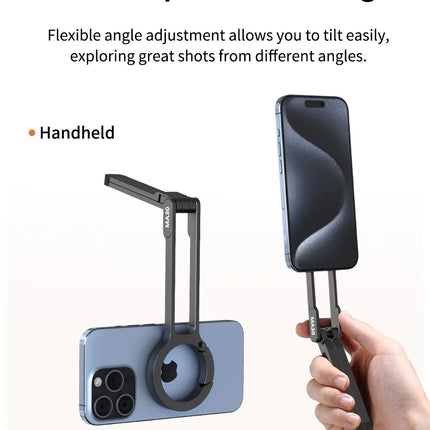Ulanzi MA30 Carabiner-Mounted Phone Tripod for iPhone 15 14 13 12 Pro/Pro Max Dual-sided Magnet Tripod Desk Mount Phone Handle