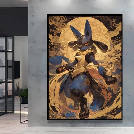 Pokemon Eevee Series Wall Art Unique Ink Style Decorative Paintings High - Quality Canvas Add A Touch of Fantasy To Your Home