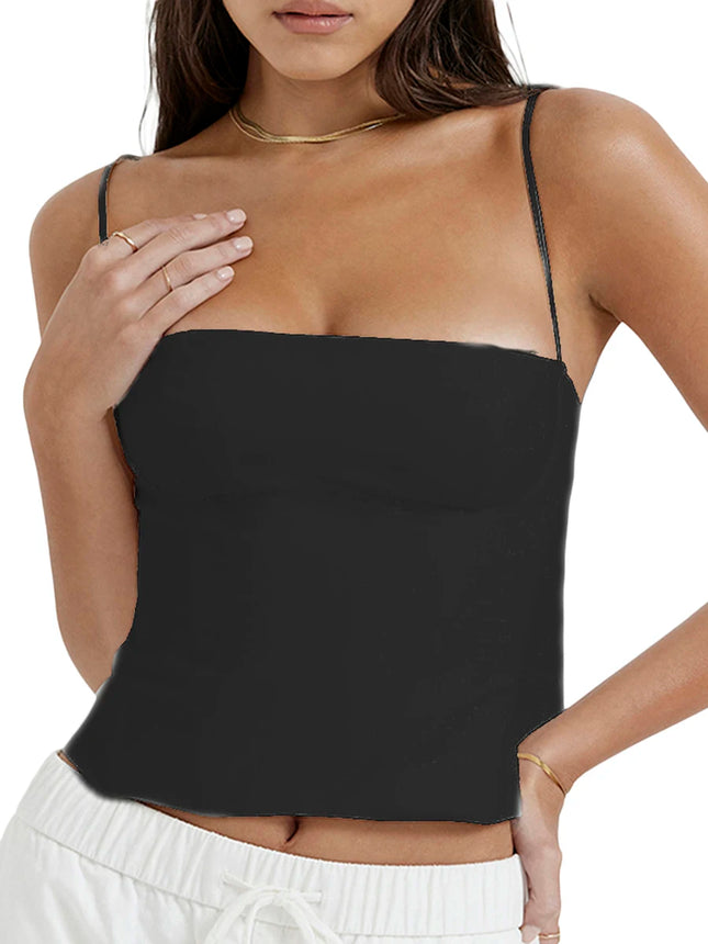 Corset Top Y2K Women Summer Backless Zip Up Bustier Crop Tops Elegant Vintage Skinny Chic Spaghetti Strap Camis Clubwear