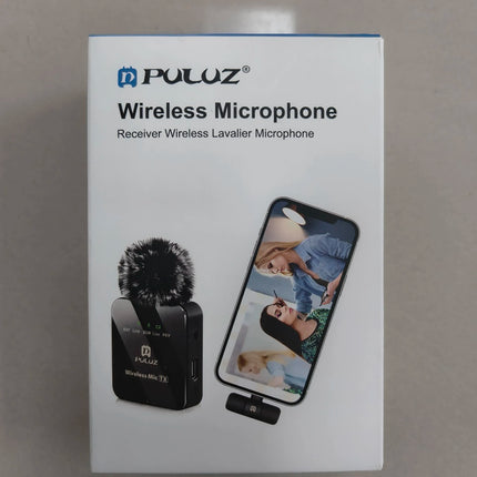 PULUZ 2.4G Wireless Lavalier Microphone Live Broadcast Gaming Microphone For iPhone Type-C Android Camera Audio Video ForYouTube