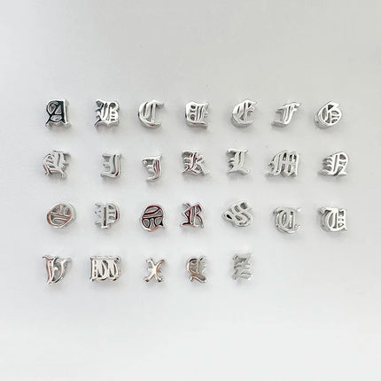 Unique Real 925 Sterling Silver Old English Letter A-Z Initial Charm Pendant For Women Girls Men Spiriti Jewelry Gift For Friend