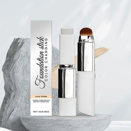 2-in-1 Color-Changing Foundation Stick - Lightweight Hydrating Brightening Matte Moisturizing Foundation Concealer Makeup