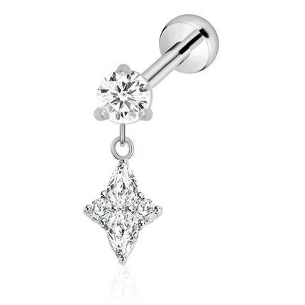 ASTM F136 G23 Titanium Flower Petals Butterfly Labret Threadless Piercing Pin Push in Lip Stud Daith Conch Earring 16G 18G 20G