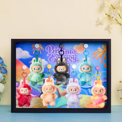 THE MONSTERS LABUBU High Energy Series Wooden Display LED Light Wall Mount Doll Storage Box Blind Box Collector Cabinet Home