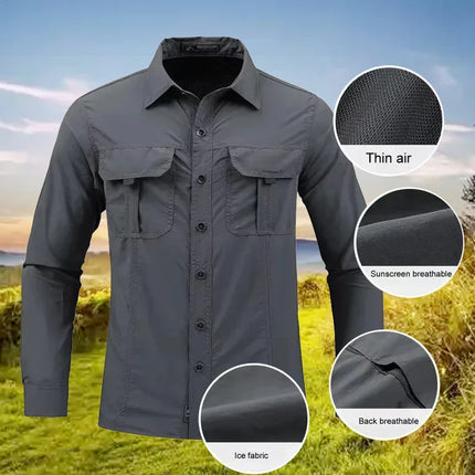 Lightweight Breathable Shirt Tactical Multifunctional Shirt Outdoor Long-Sleeved Work Shirt Breathable Sports Sun Protection