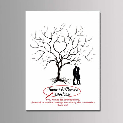 Engagement Events Party Favor Wedding Tree Canvas Painting Guest Fingerprint Signature Book Customized Lover Anniversary Gift