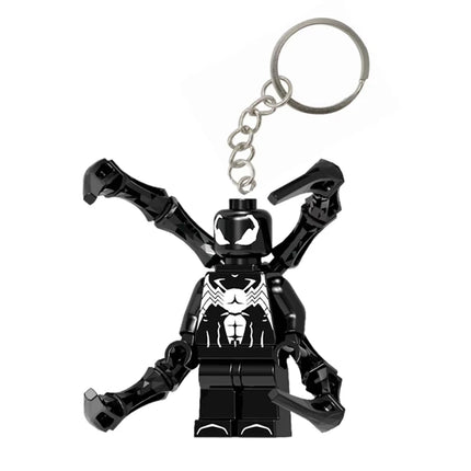 Marvel Spiderman Doll Universe Miles Gwen Cartoon Cute Building Blocks Assembled Toy Ornament Keychain School Bag Pendant Gift