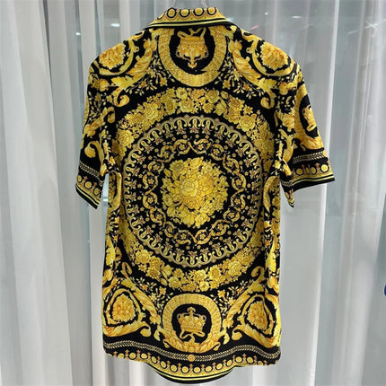 Luxury Men's Short Sleeve Button Down Shirt Royal Men's Tops Shirt Soft Silk Top Men's Shirt 2025 Hot Sale Royal Shirt