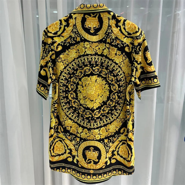 Luxury Men's Short Sleeve Button Down Shirt Royal Men's Tops Shirt Soft Silk Top Men's Shirt 2025 Hot Sale Royal Shirt