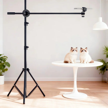 Adjustable 82.68inch Floor Stand Tripod for Phone, Detachable Overhead Stand for Live Streaming, Recording, Cooking, Painting, and Food Photography - No Batteries Required, Perfect for Christmas Gifts, Holiday Offices, Bedroo