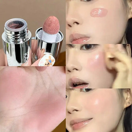 2 In 1 Liquid Powder Blusher Cheek Lip Korean Natural Saturation Color Matte Low Women Powder Blusher K9Y3